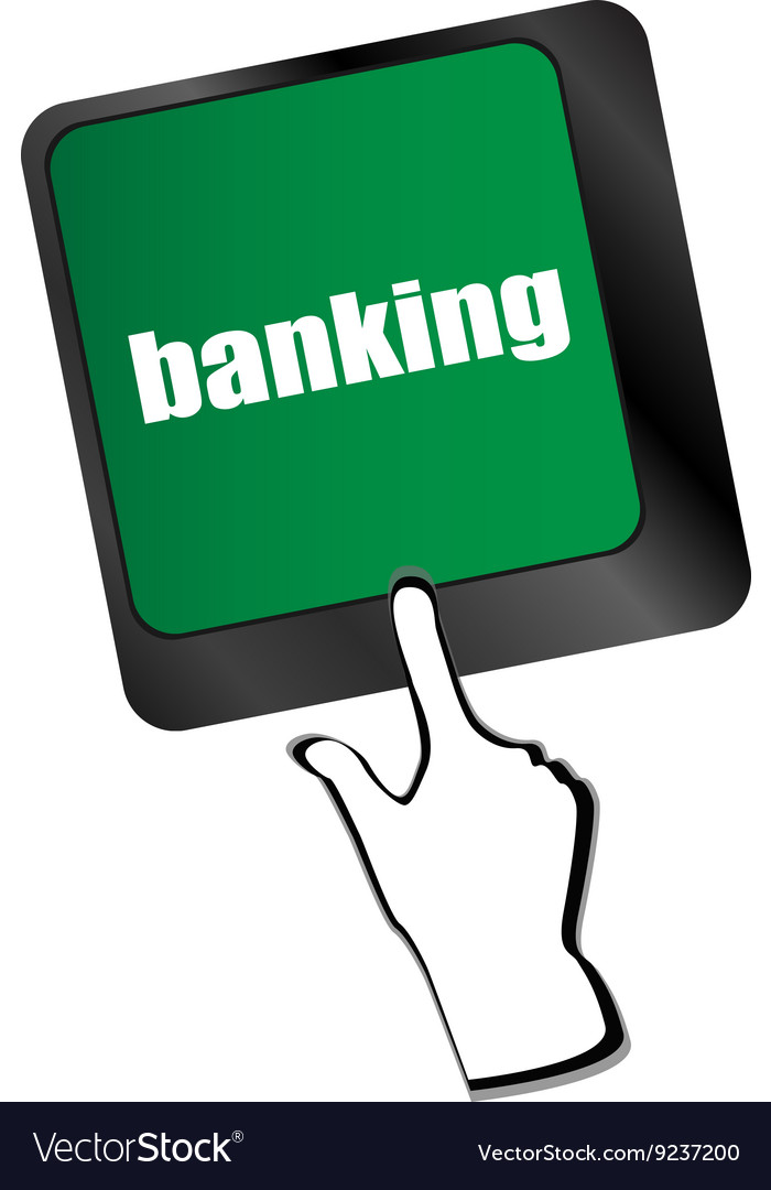 Keyboard key with enter button banking business