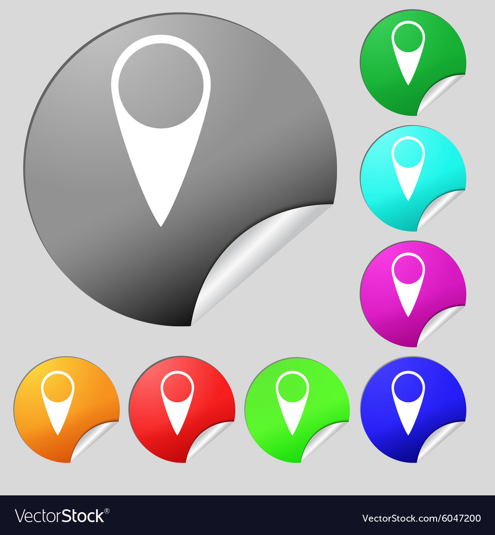 Map pointer icon gps location symbol set of eight