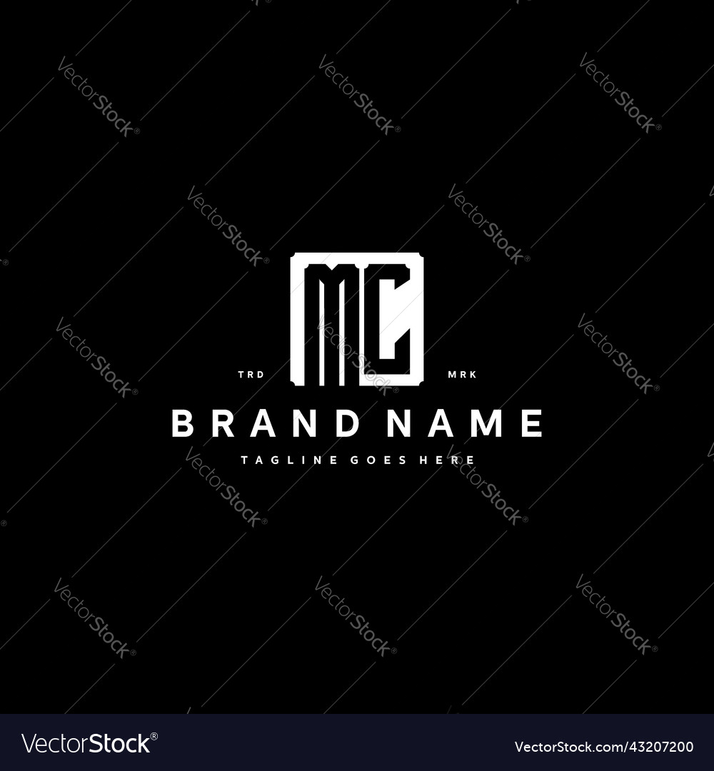 Mc monogram logo design with square rectangular