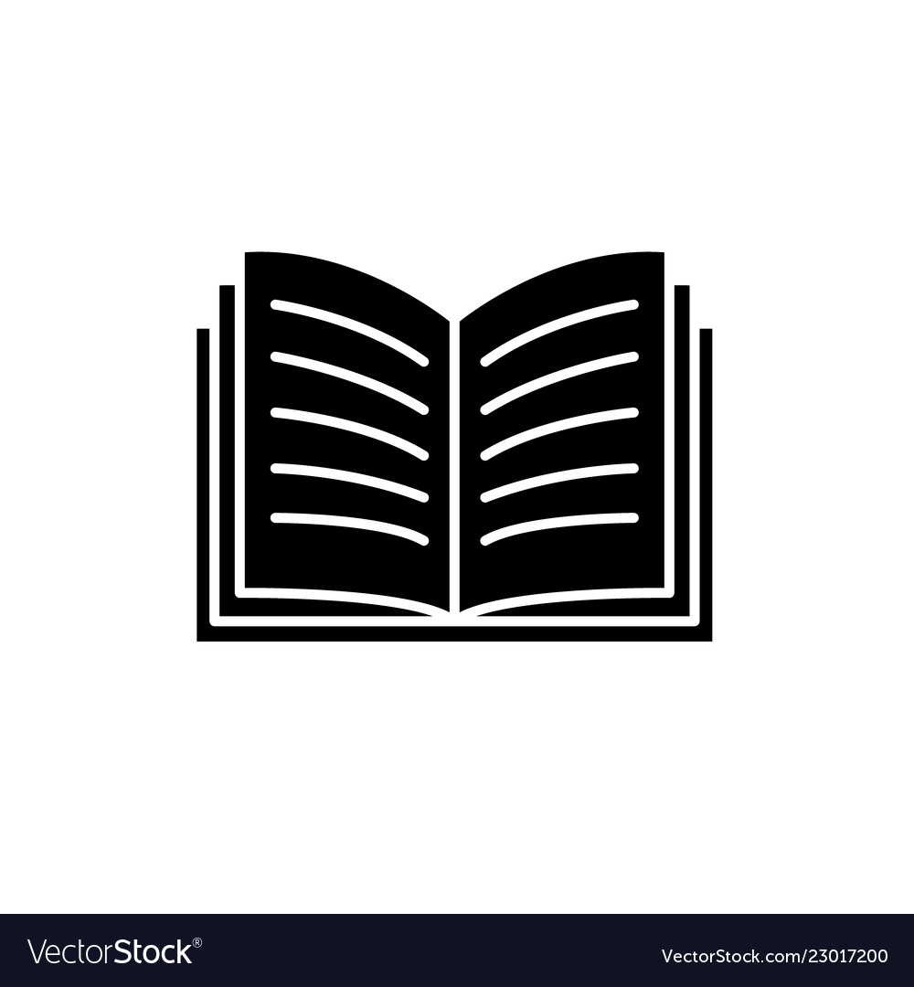 Open book  black icon  sign on isolated Royalty Free Vector 