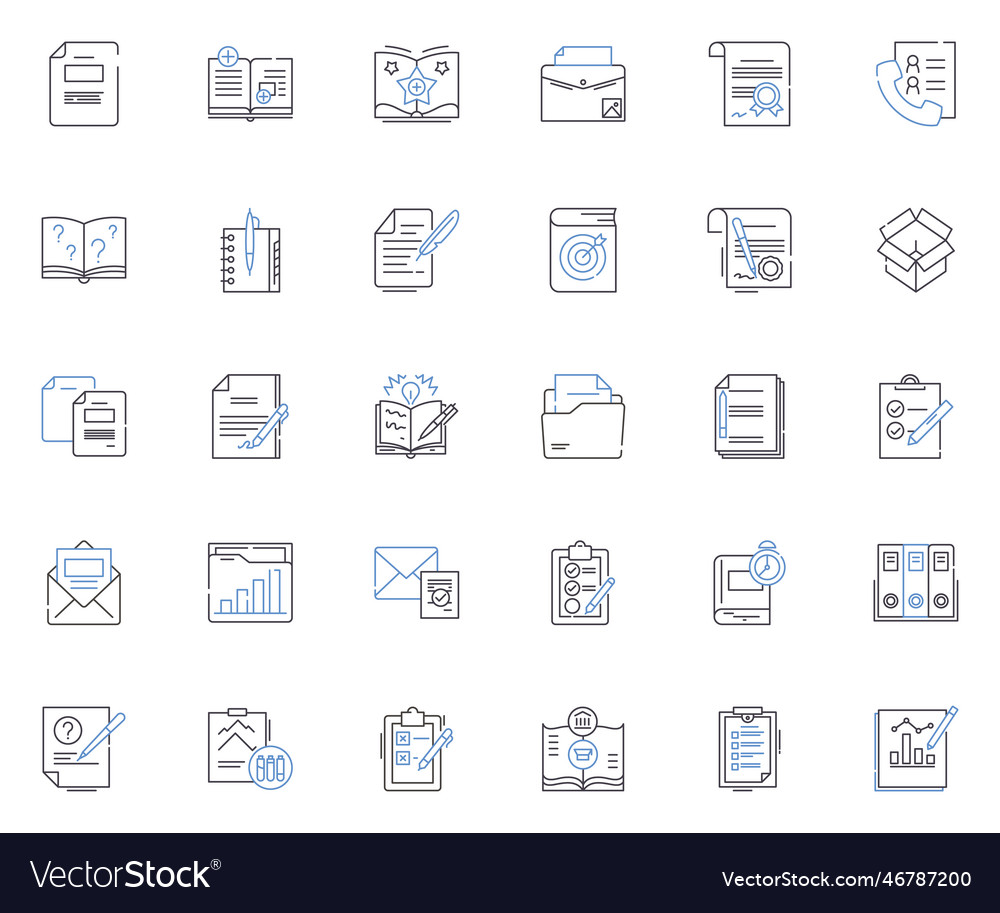 Report production line icons collection data Vector Image