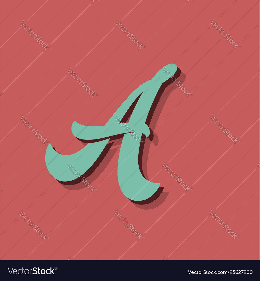 Retro character from a fontset vector image Retro character from a fontset