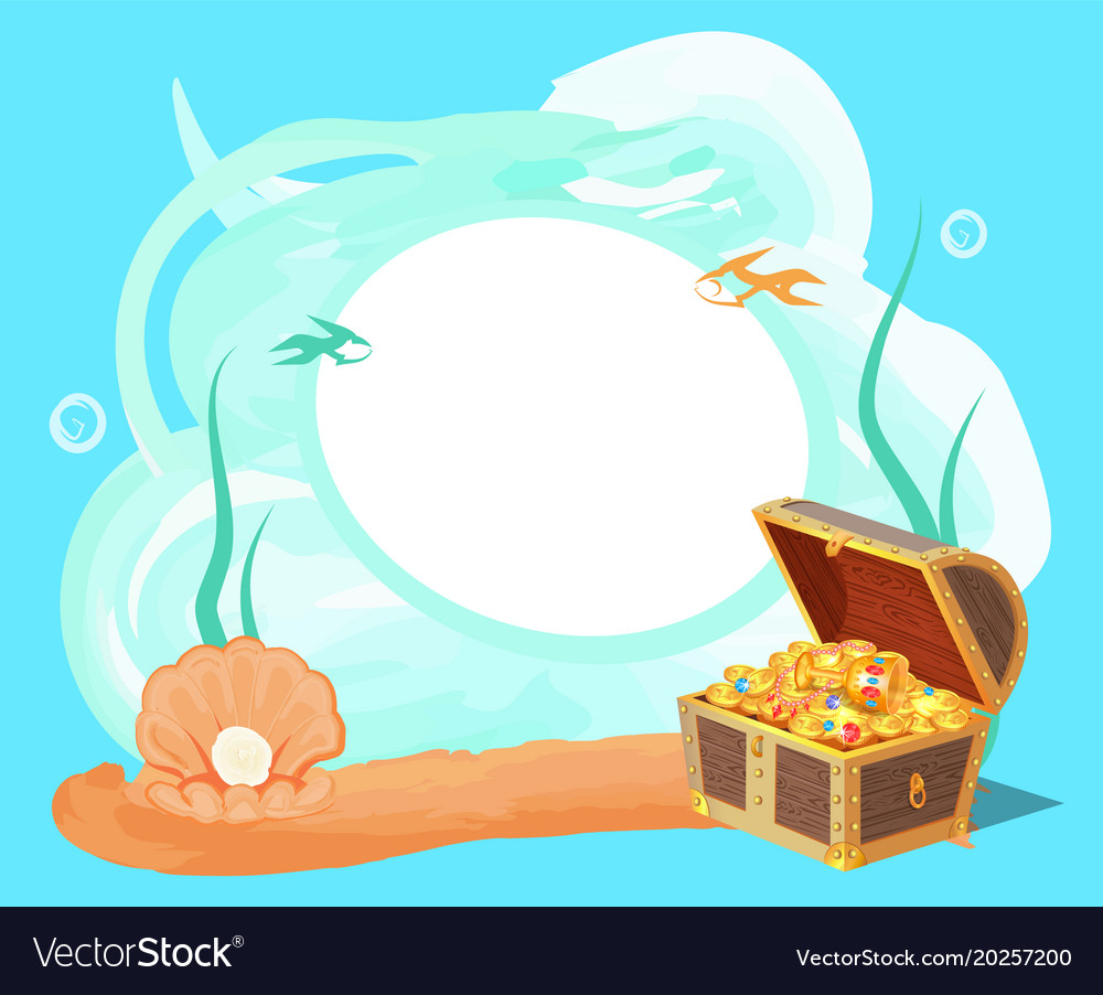 Sea and treasures poster Royalty Free Vector Image