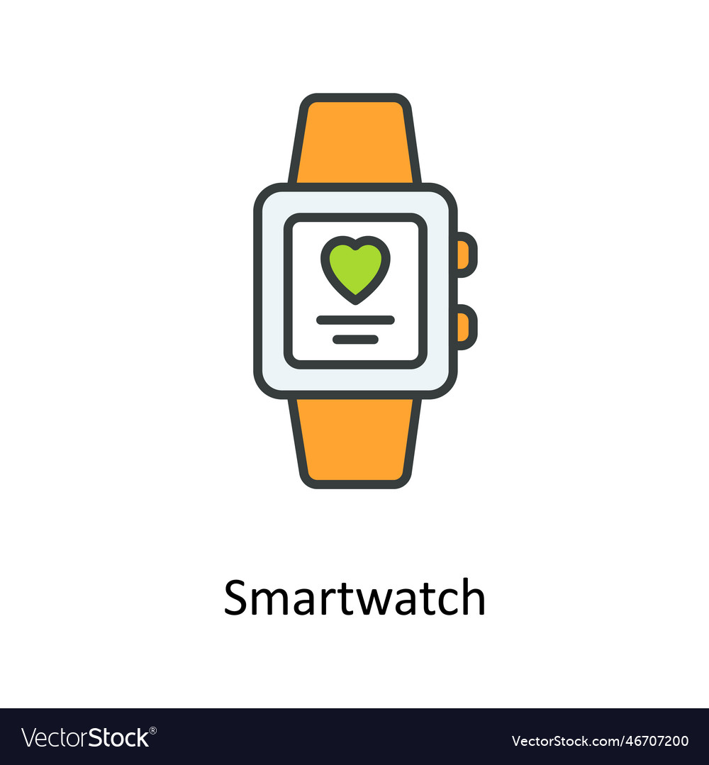 Smart watch fill outline icons simple sto Vector Image