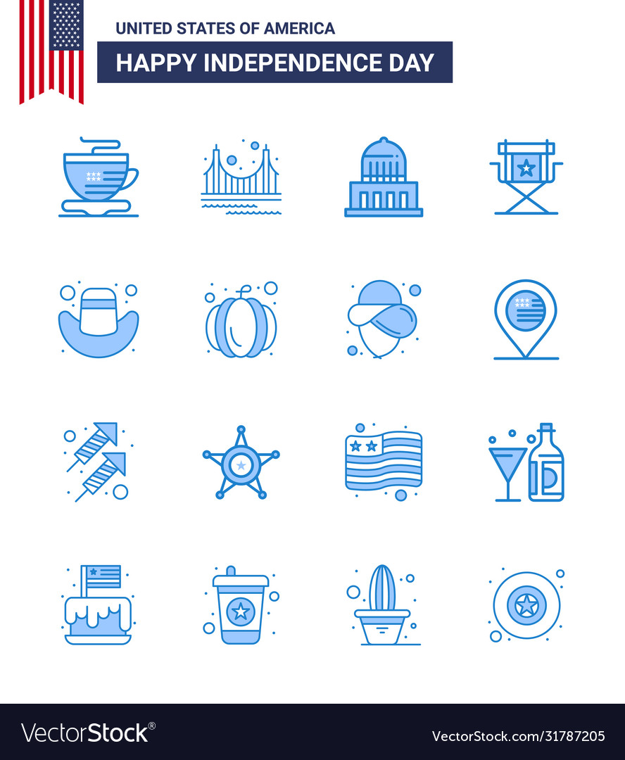 16 usa blue pack independence day signs