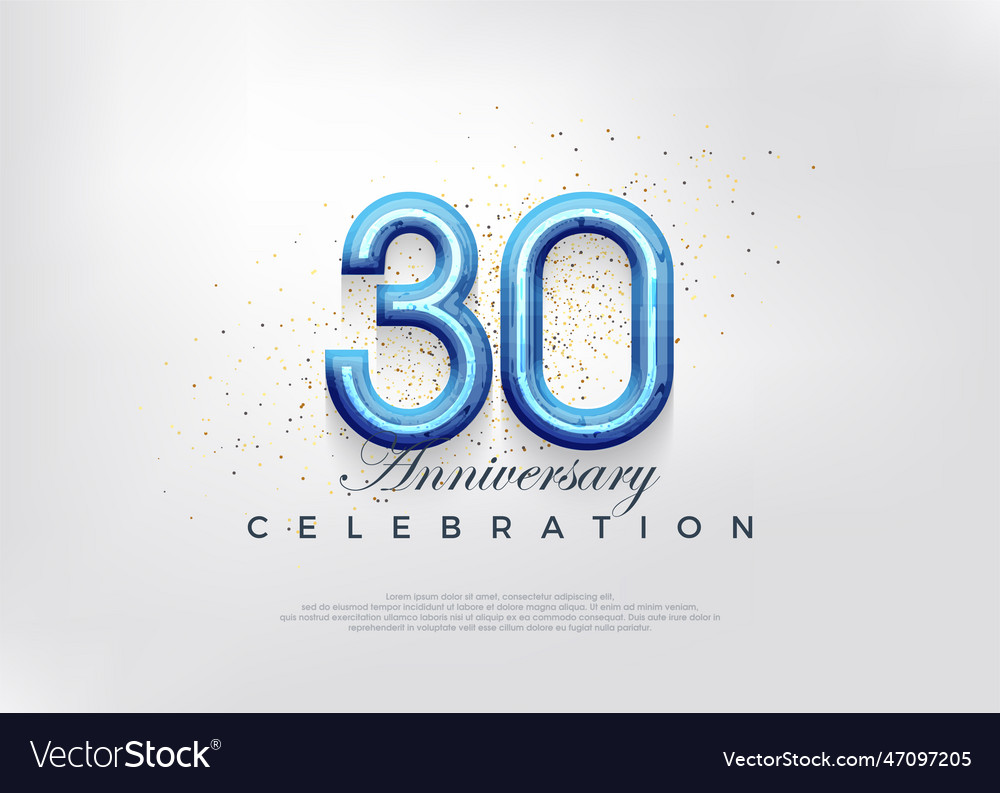 30th anniversary celebration design Royalty Free Vector