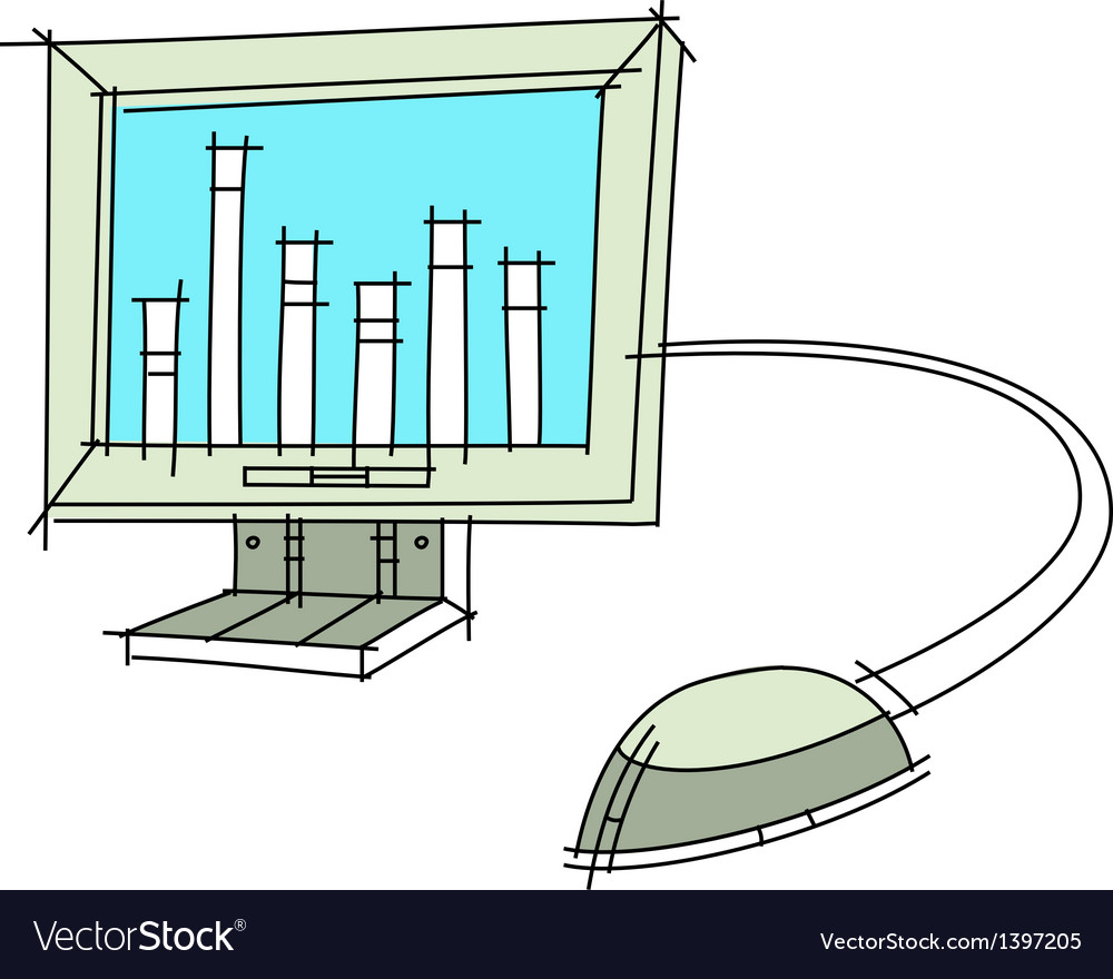 A monitor with mouse