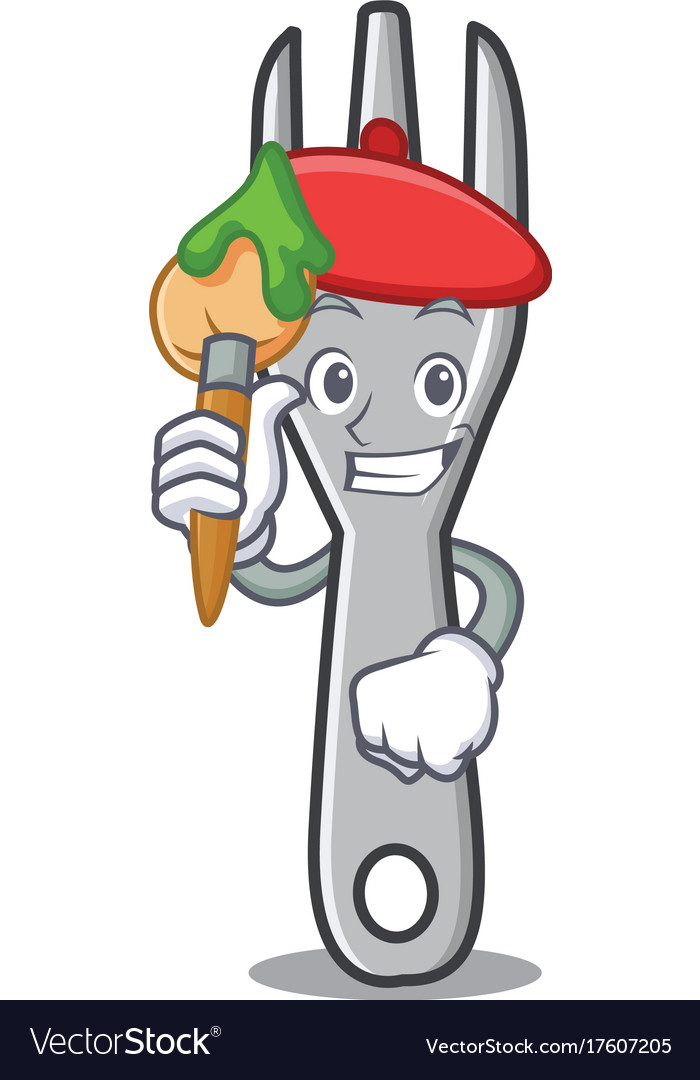 Artist fork character cartoon style