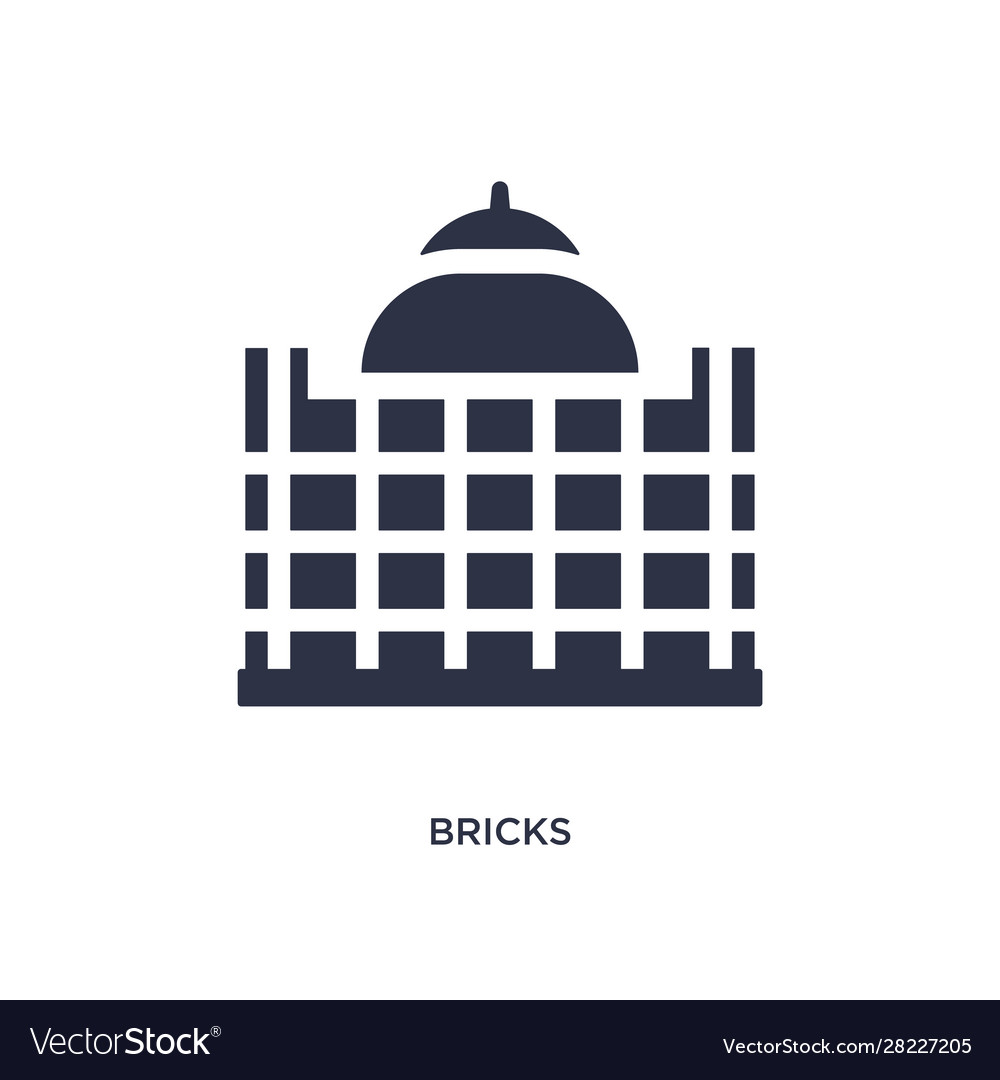 Bricks icon on white background simple element Vector Image Bricks icon on white background simple element