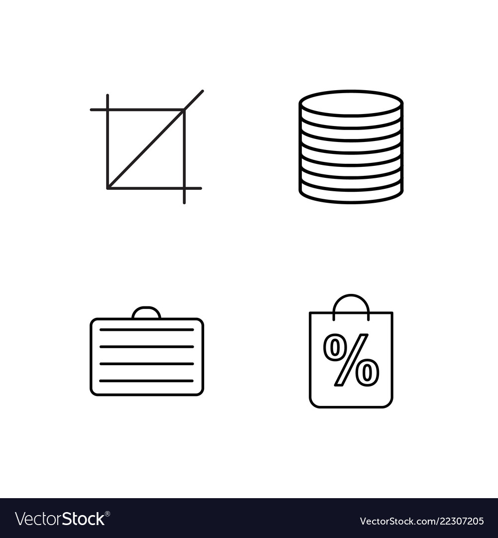 Business simple outlined icons set