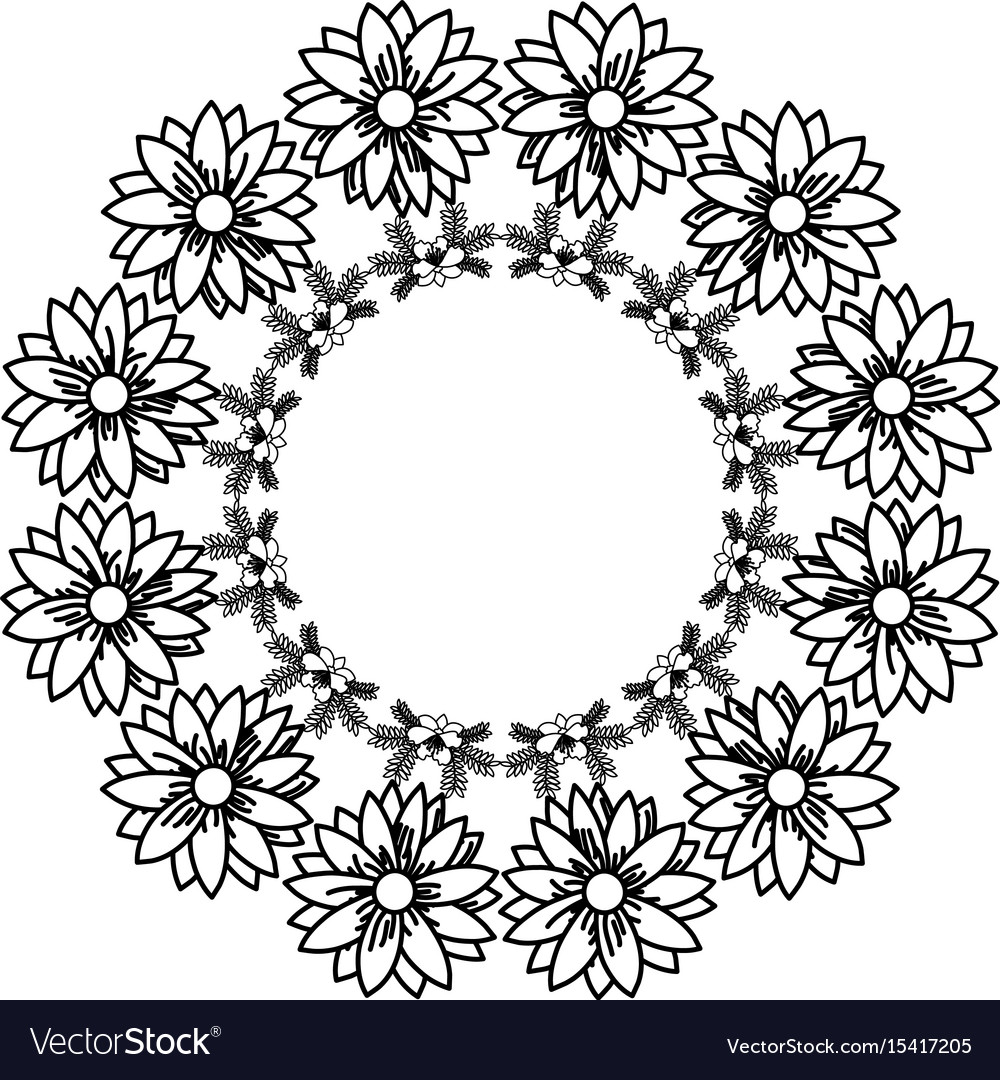 Circular frame decoration floral