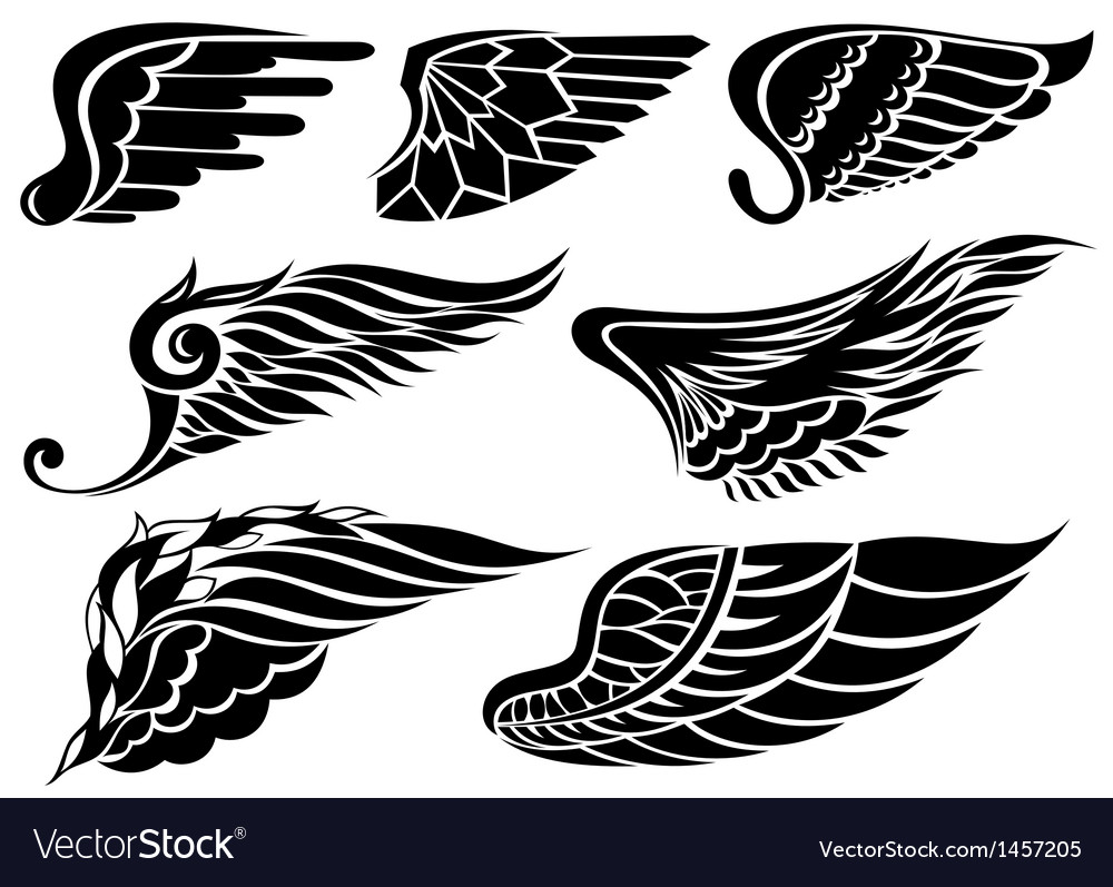 Decorative design wings Royalty Free Vector Image