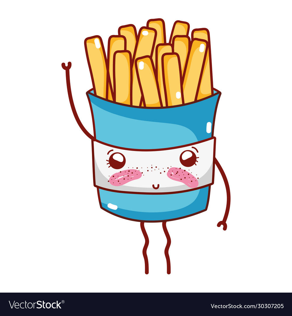 French fries fast food cute kawaii cartoon