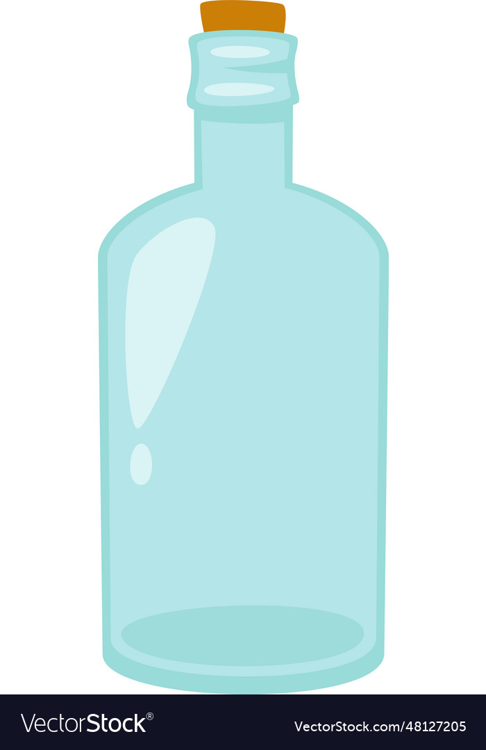 Glass bottle with cork Royalty Free Vector Image