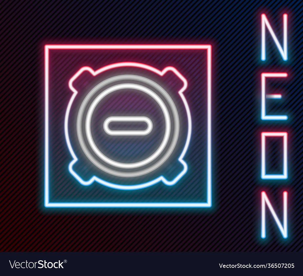 Glowing neon line manhole sewer cover icon