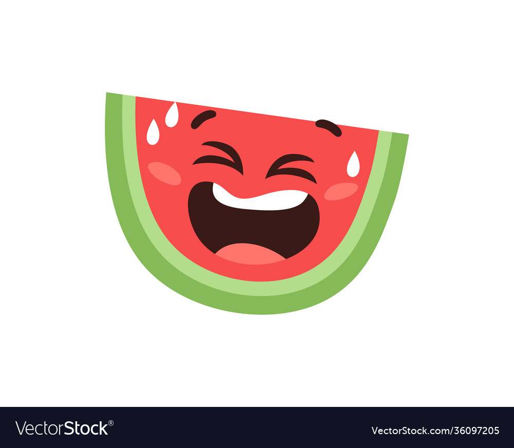 Hand drawn cartoon watermelon emoji food drawing Vector Image