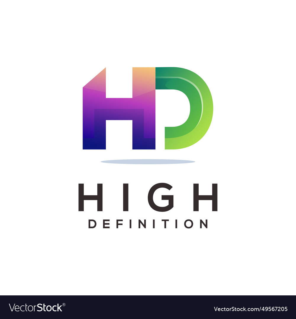 Hd letter logo colorful abstract Royalty Free Vector Image