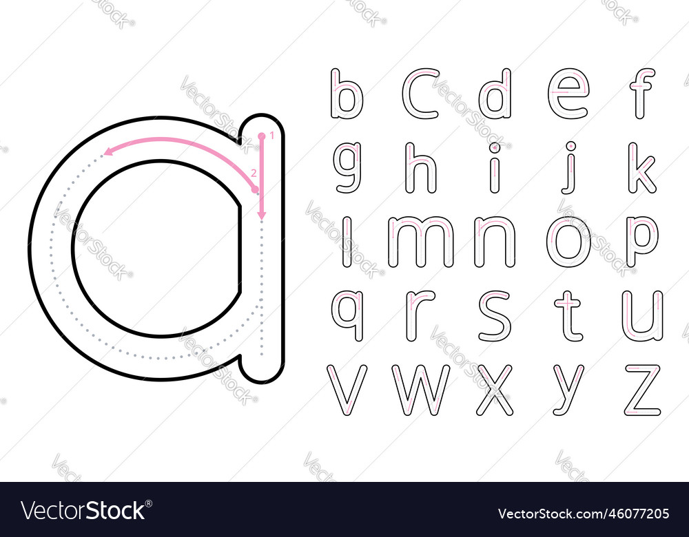 How to write lowercase letters with tracing guide