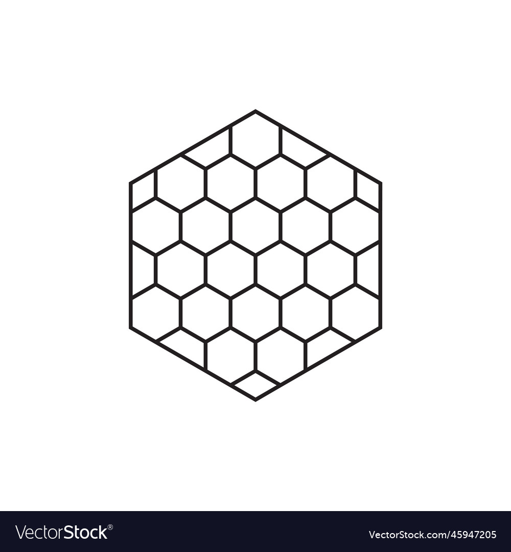 Line icon hexagonal design isolated on white vector image Line icon hexagonal design isolated on white