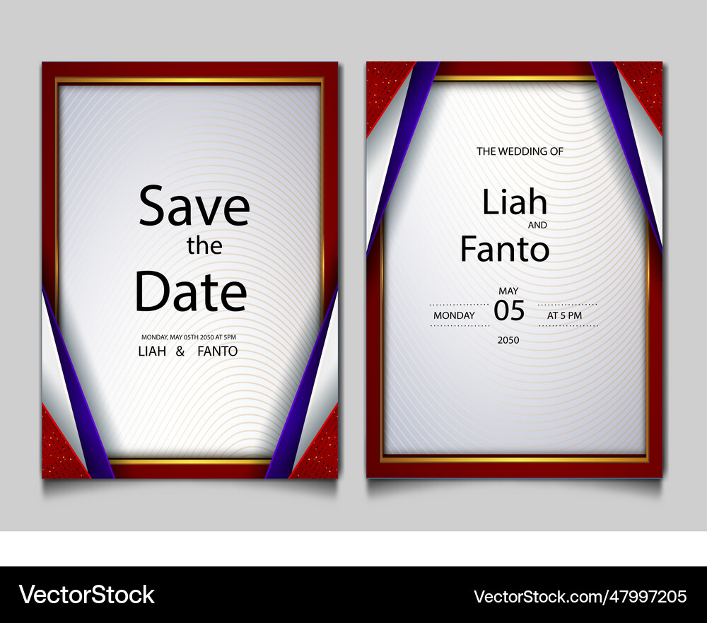 Luxury Save The Date Wedding Invitation Card Set Vector Image luxury-save-the-date-wedding-invitation-card-set-vector-image