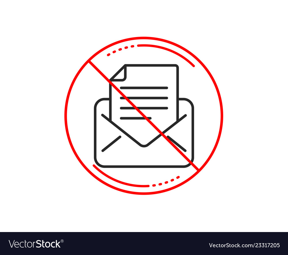 Mail correspondence line icon read message sign