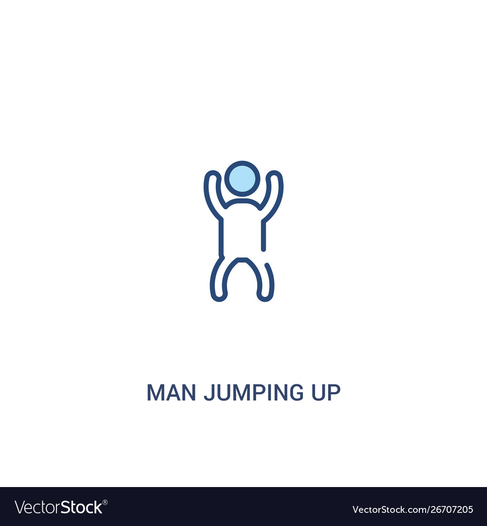 Man jumping up concept 2 colored icon simple line