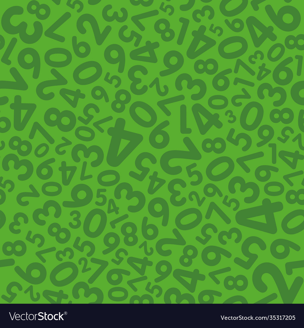 Numbers pattern seamless green background