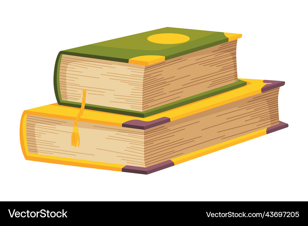 Old closed book stack wisdom or education concept Vector Image