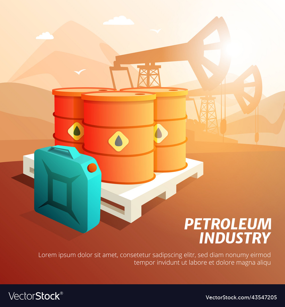 Petroleum oil industry facilities isometric poster