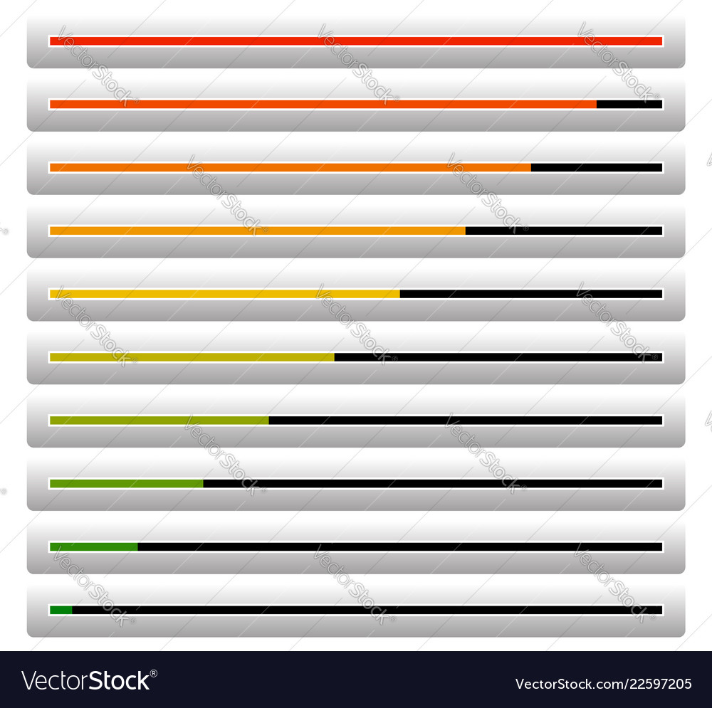 Progress load bars from low to high - level vector image Progress load bars from low to high - level