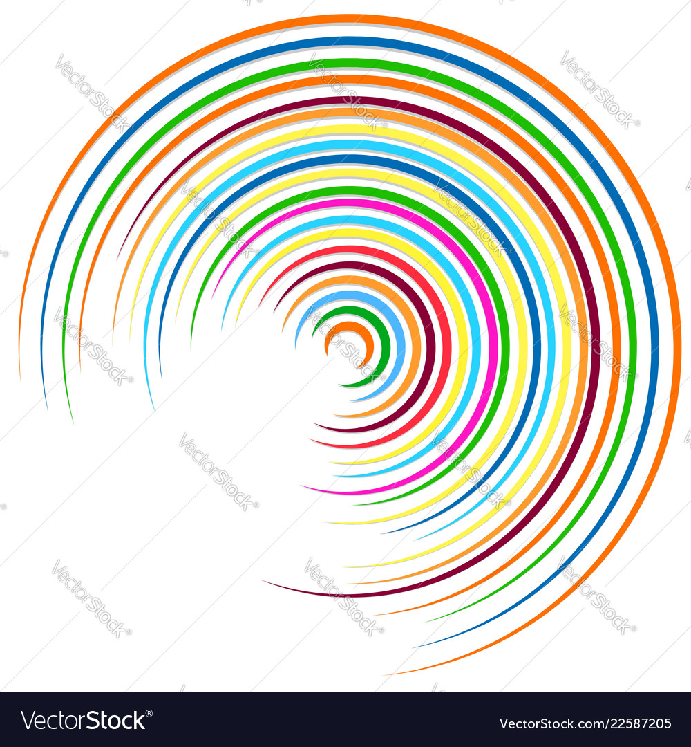 Random colorful circular concentric lines vector image Random colorful circular concentric lines