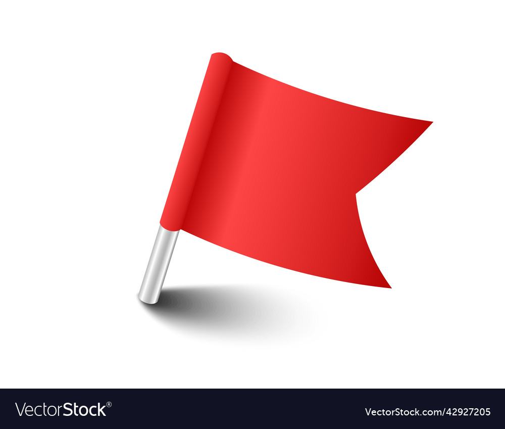 Red pins tacks flags attach buttons on needles vector image Red pins tacks flags attach buttons on needles