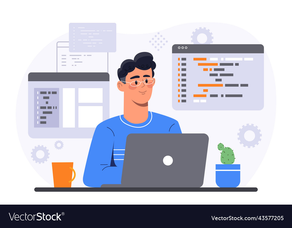 Remote Developer Working at Home