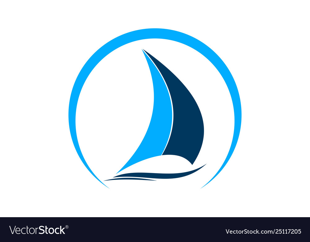 Sailing ship boat sail logo Royalty Free Vector Image