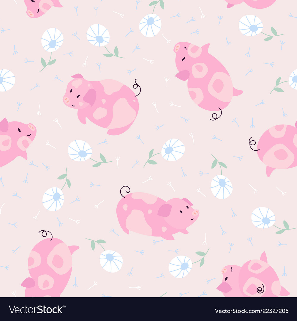 Simple pig seamless pattern Royalty Free Vector Image