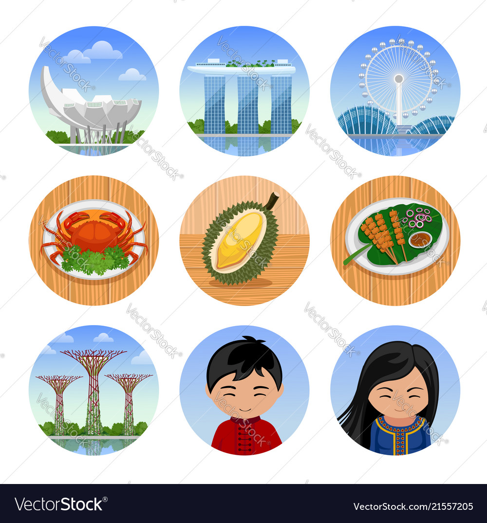 Travel to singapore Royalty Free Vector Image - VectorStock