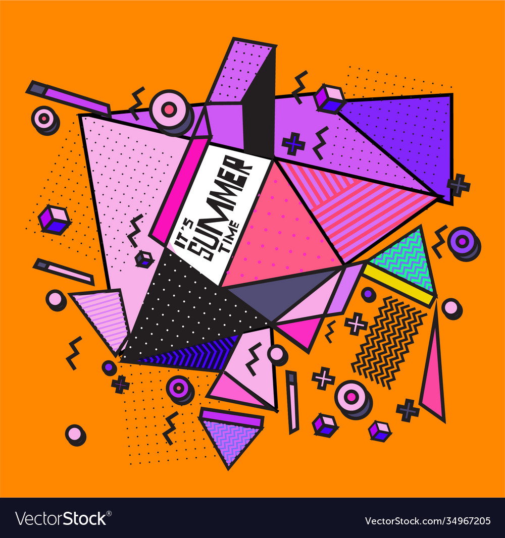 Triangle geometric forms for summer design event vector image Triangle geometric forms for summer design event