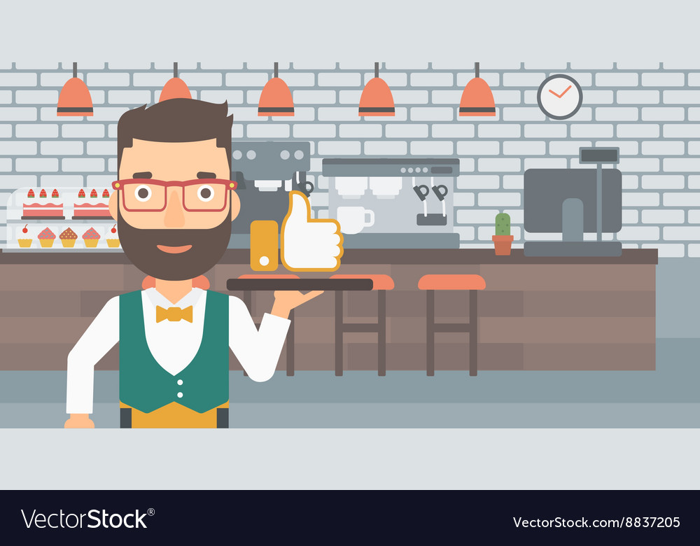 Waiter with like button