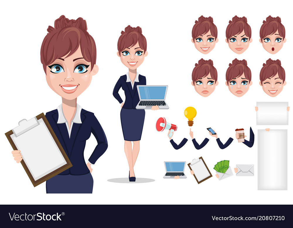 Beautiful business woman in office style clothes Vector Image