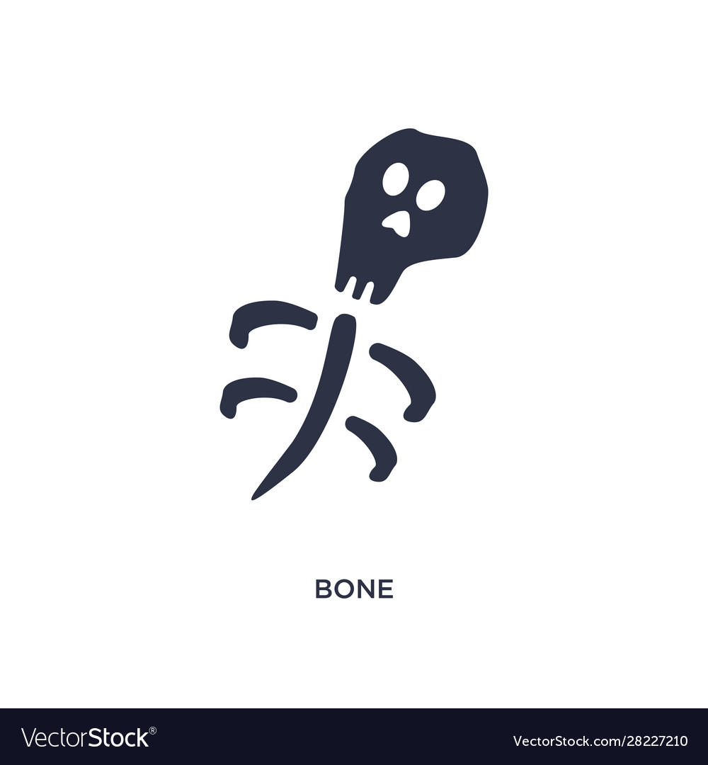 Bone icon on white background simple element from Vector Image