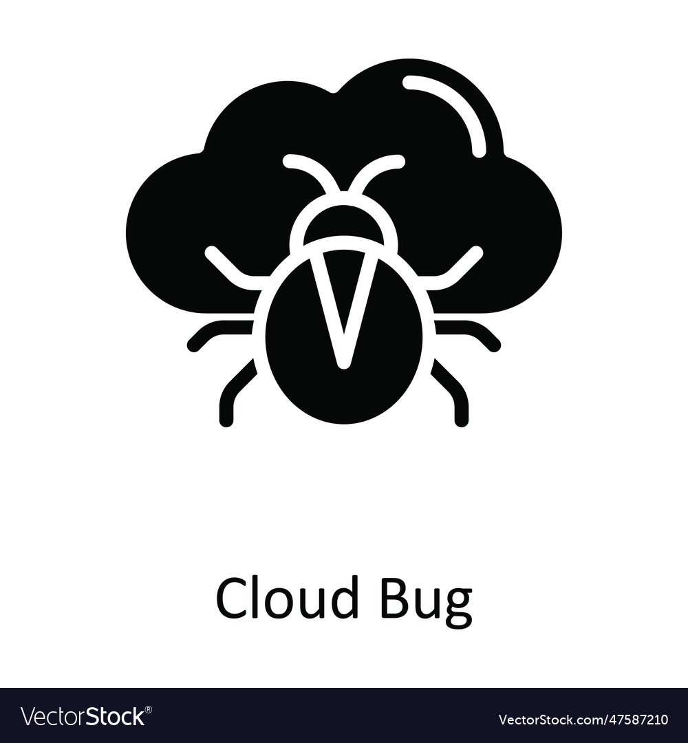 Cloud bug solid icon design