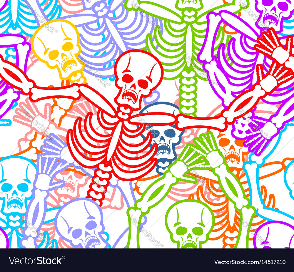 Day of the dead seamless pattern multicolored