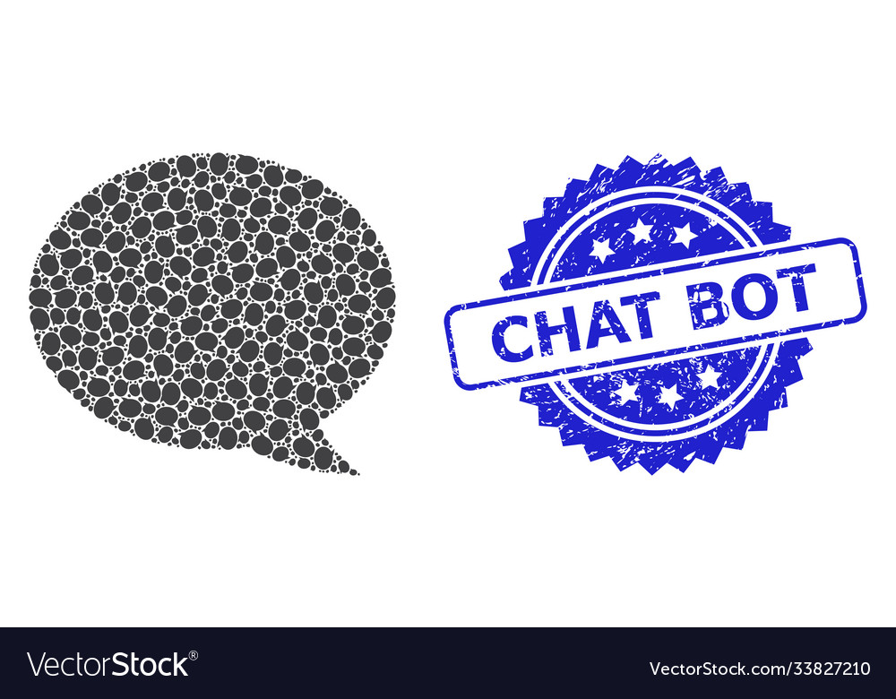 Distress chat bot stamp and recursive message vector image Distress chat bot stamp and recursive message