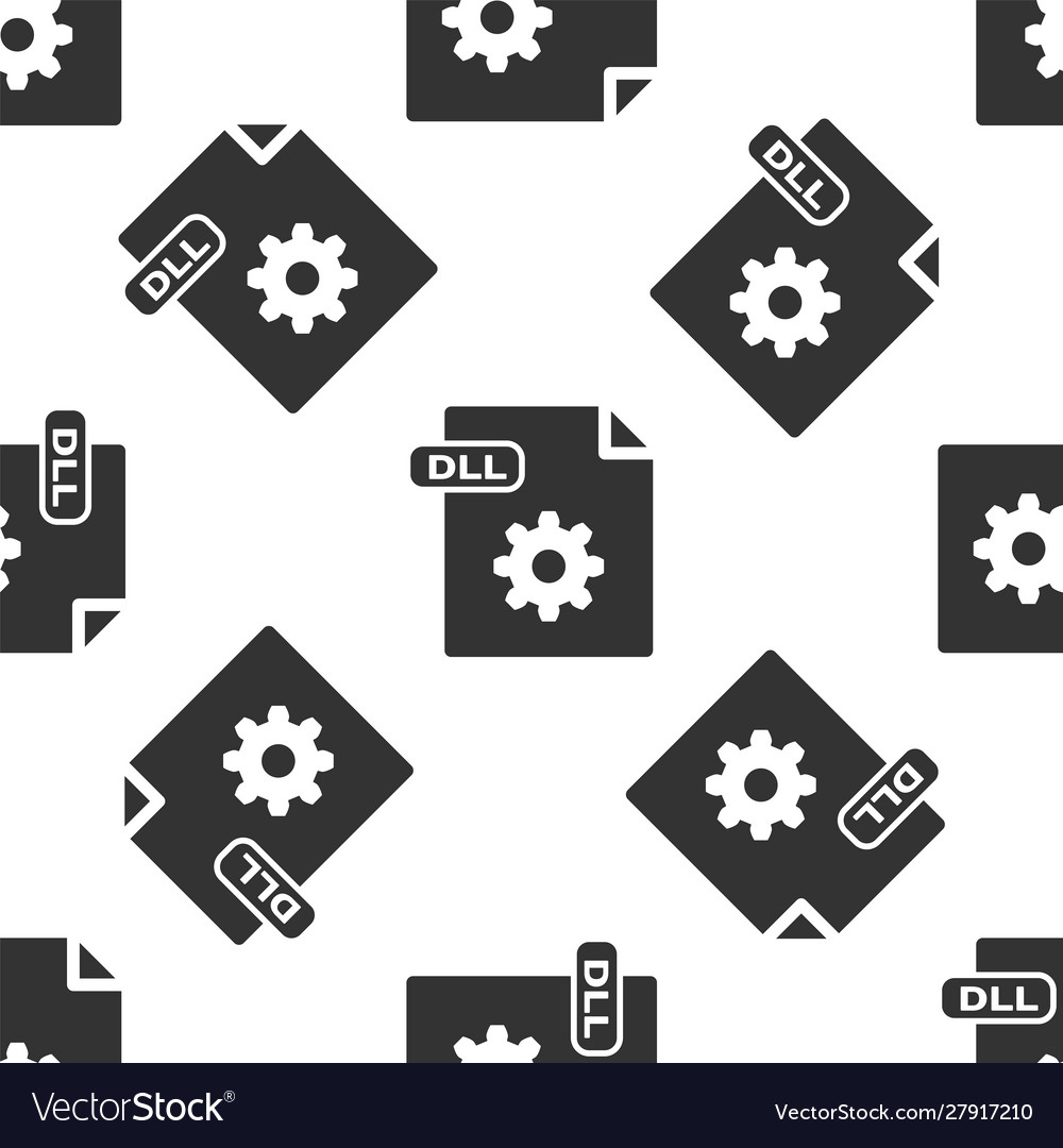 Grey dll file document download button icon vector image Grey dll file document download button icon