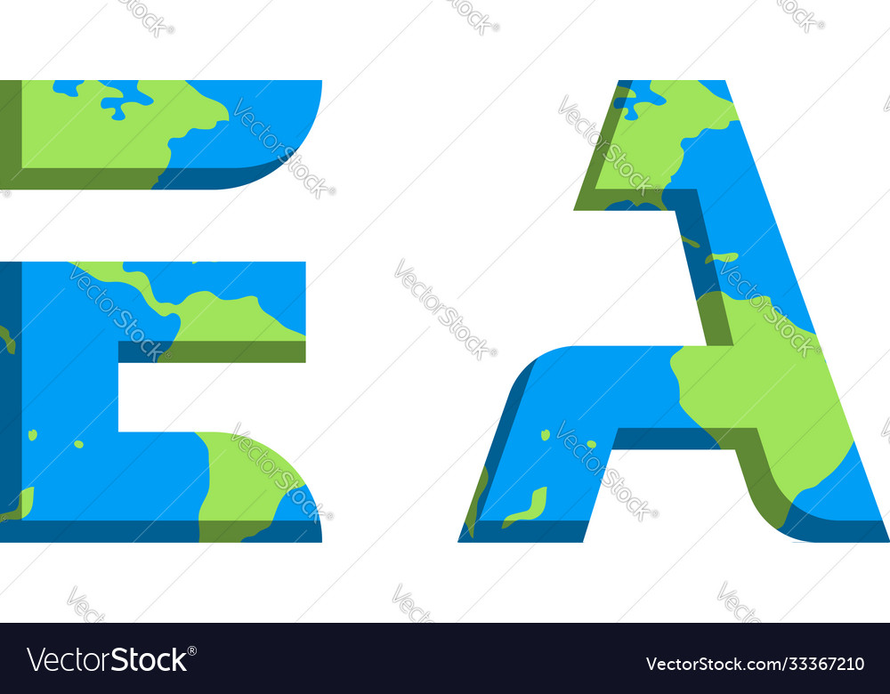 Initial ea logo design with world map style