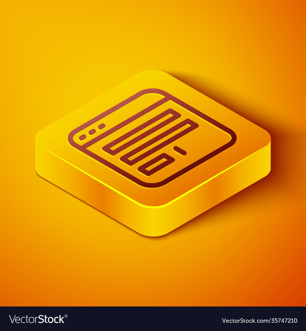 Isometric line browser window icon isolated