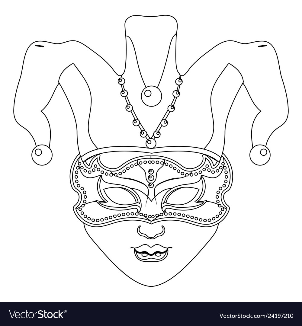 Mask with jester hat Royalty Free Vector Image