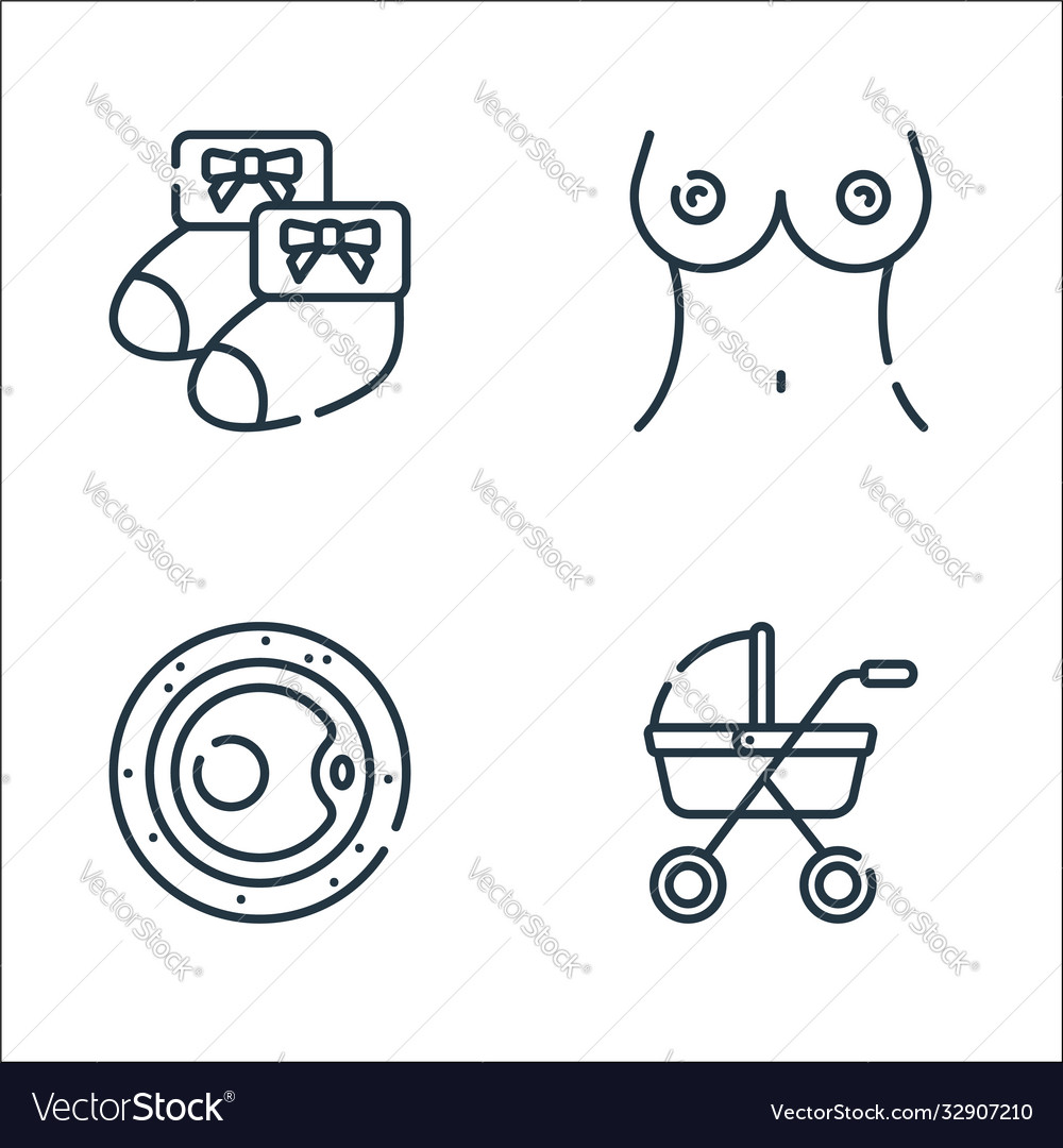 Maternity line icons linear set quality vector image Maternity line icons linear set quality