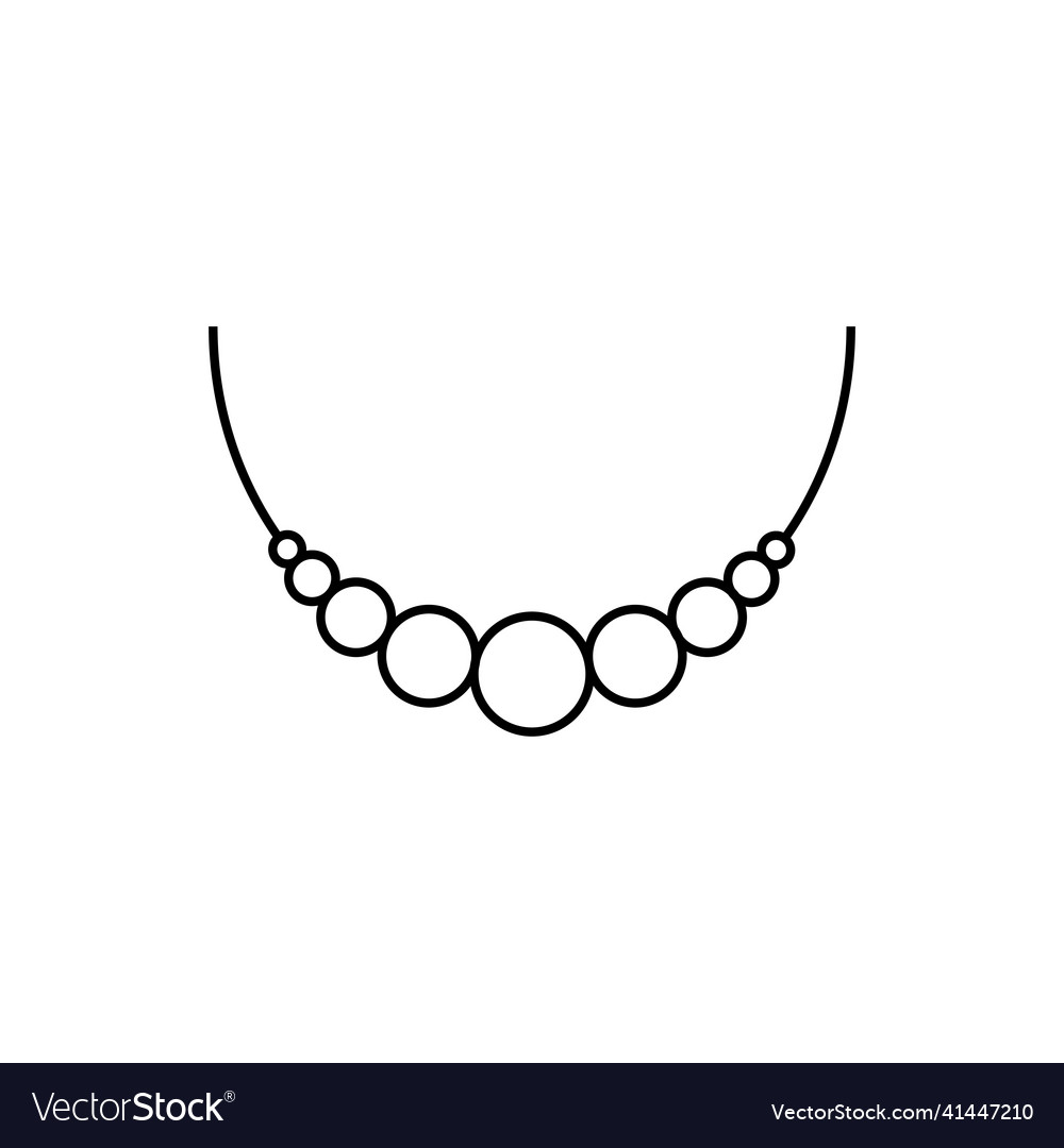 Necklace with gem hand drawn outline doodle icon Vector Image
