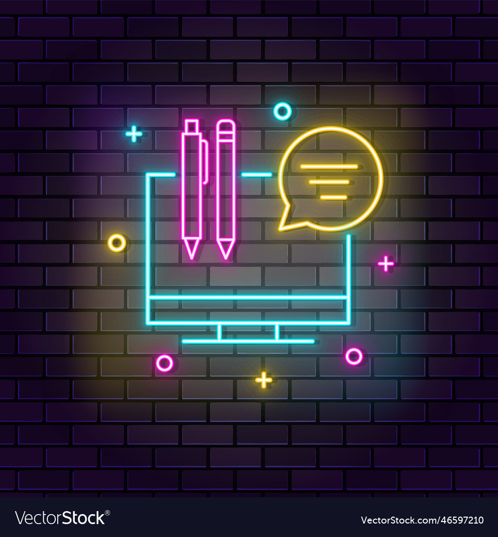 Online education neon icon